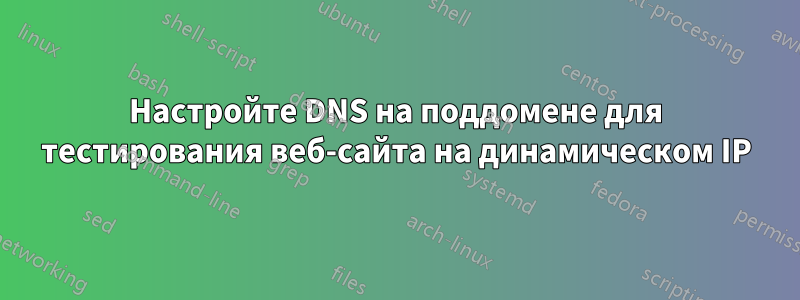Настройте DNS на поддомене для тестирования веб-сайта на динамическом IP