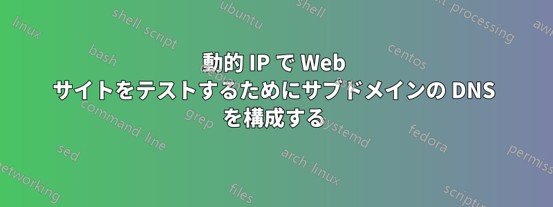 動的 IP で Web サイトをテストするためにサブドメインの DNS を構成する