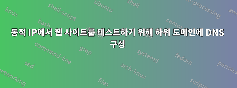 동적 IP에서 웹 사이트를 테스트하기 위해 하위 도메인에 DNS 구성