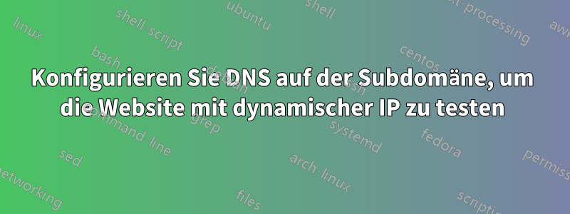 Konfigurieren Sie DNS auf der Subdomäne, um die Website mit dynamischer IP zu testen