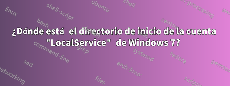 ¿Dónde está el directorio de inicio de la cuenta "LocalService" de Windows 7? 