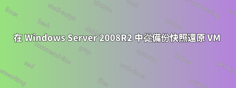 在 Windows Server 2008R2 中從備份快照還原 VM