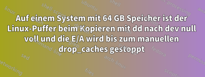 Auf einem System mit 64 GB Speicher ist der Linux-Puffer beim Kopieren mit dd nach dev null voll und die E/A wird bis zum manuellen drop_caches gestoppt