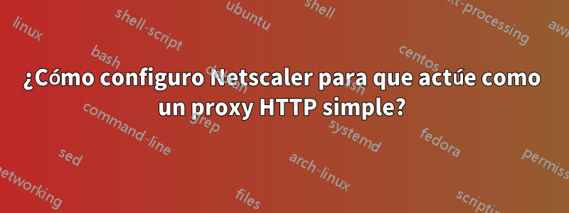 ¿Cómo configuro Netscaler para que actúe como un proxy HTTP simple?