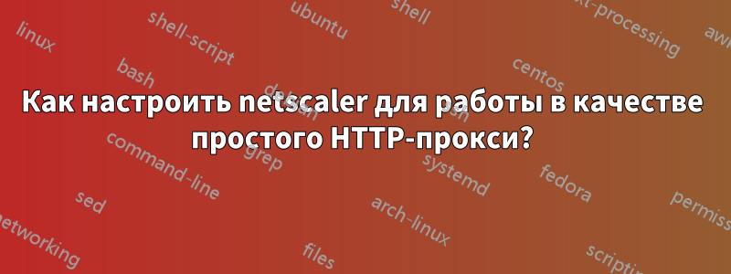 Как настроить netscaler для работы в качестве простого HTTP-прокси?