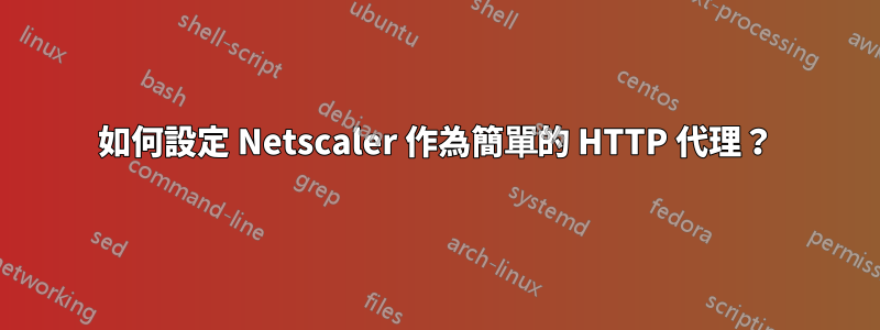 如何設定 Netscaler 作為簡單的 HTTP 代理？