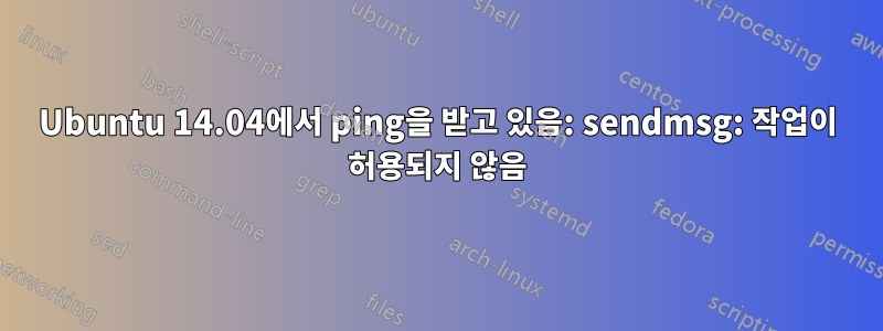 Ubuntu 14.04에서 ping을 받고 있음: sendmsg: 작업이 허용되지 않음