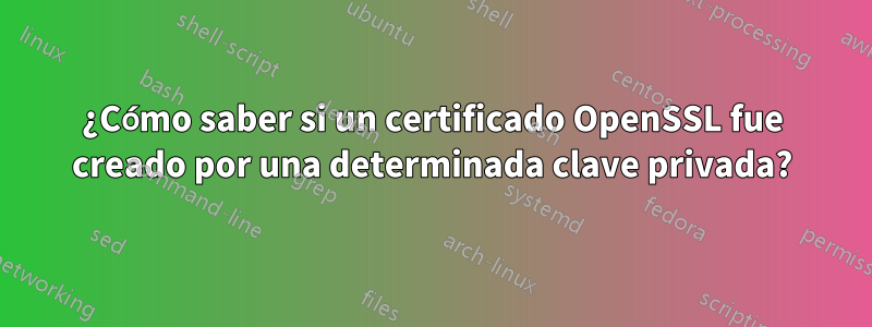 ¿Cómo saber si un certificado OpenSSL fue creado por una determinada clave privada?