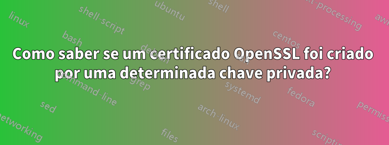 Como saber se um certificado OpenSSL foi criado por uma determinada chave privada?