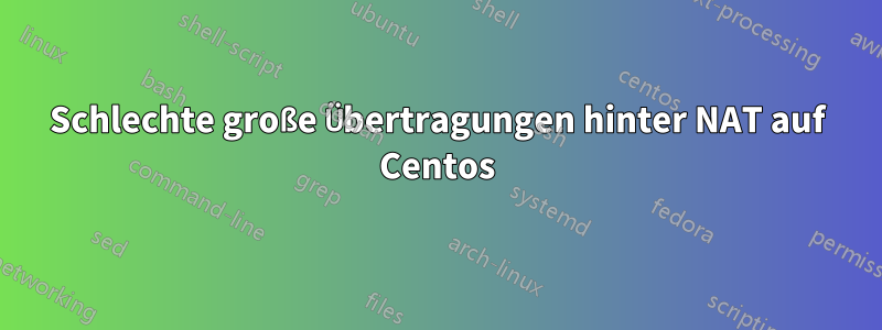 Schlechte große Übertragungen hinter NAT auf Centos