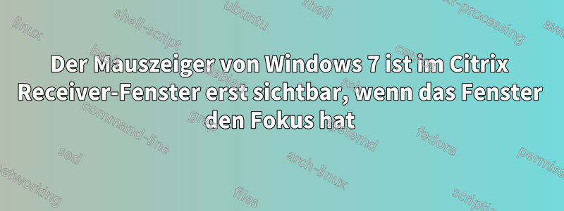 Der Mauszeiger von Windows 7 ist im Citrix Receiver-Fenster erst sichtbar, wenn das Fenster den Fokus hat