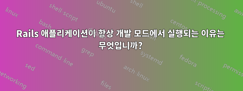 Rails 애플리케이션이 항상 개발 모드에서 실행되는 이유는 무엇입니까?