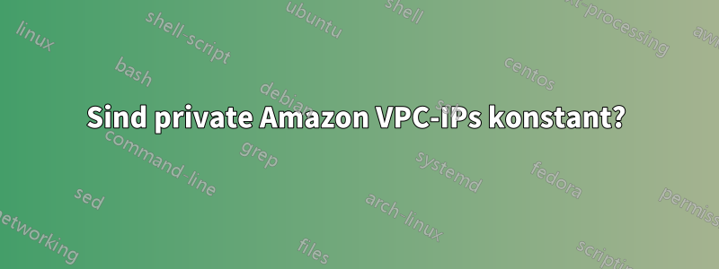 Sind private Amazon VPC-IPs konstant?