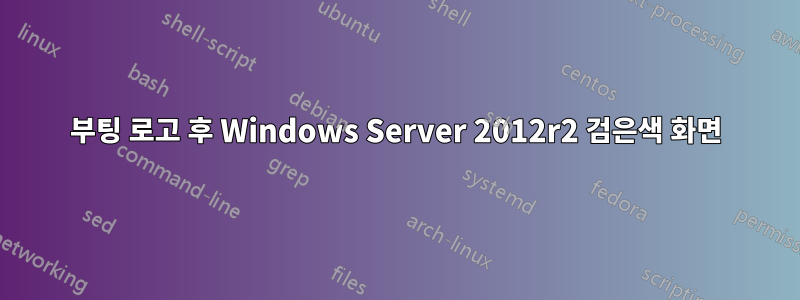 부팅 로고 후 Windows Server 2012r2 검은색 화면