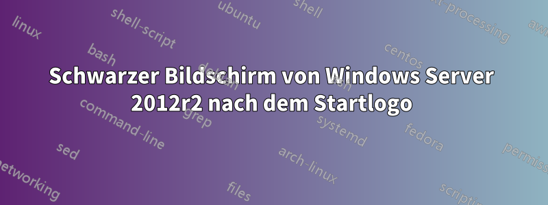 Schwarzer Bildschirm von Windows Server 2012r2 nach dem Startlogo