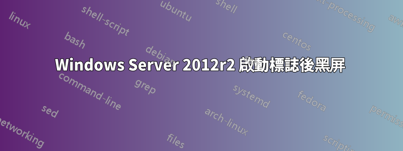 Windows Server 2012r2 啟動標誌後黑屏