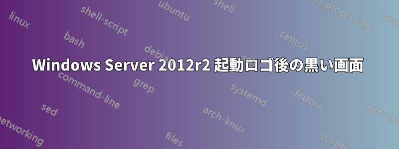 Windows Server 2012r2 起動ロゴ後の黒い画面