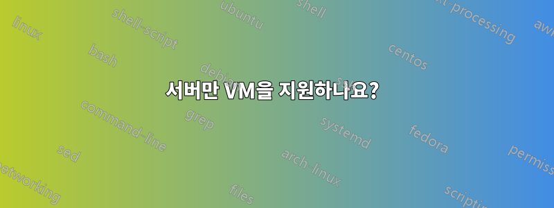 서버만 VM을 지원하나요? 