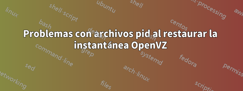 Problemas con archivos pid al restaurar la instantánea OpenVZ