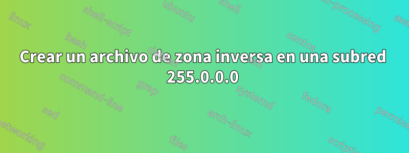 Crear un archivo de zona inversa en una subred 255.0.0.0