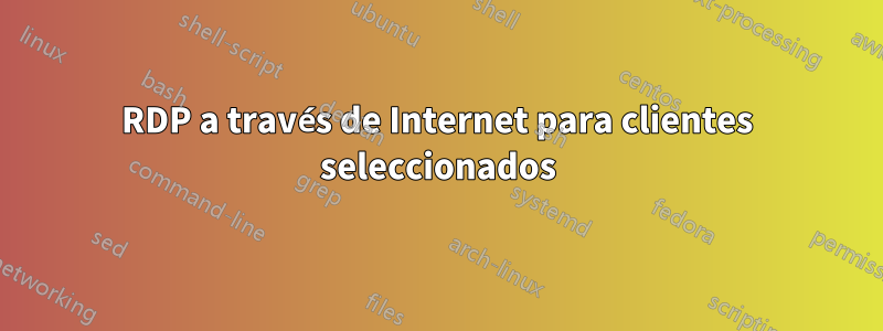 RDP a través de Internet para clientes seleccionados