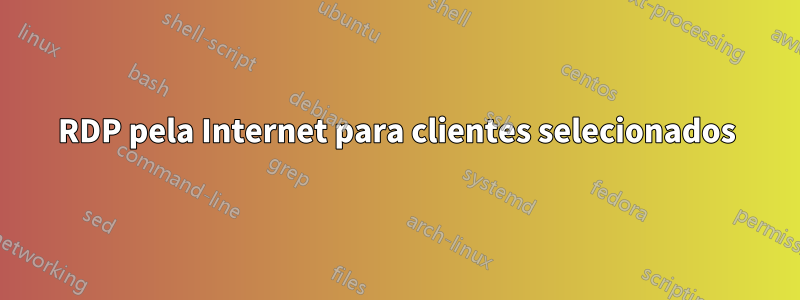 RDP pela Internet para clientes selecionados