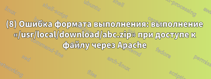 (8) Ошибка формата выполнения: выполнение «/usr/local/download/abc.zip» при доступе к файлу через Apache