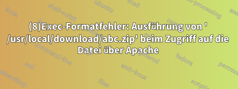 (8)Exec-Formatfehler: Ausführung von ' /usr/local/download/abc.zip' beim Zugriff auf die Datei über Apache