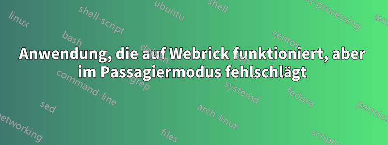 Anwendung, die auf Webrick funktioniert, aber im Passagiermodus fehlschlägt