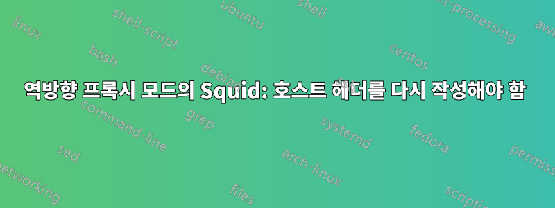 역방향 프록시 모드의 Squid: 호스트 헤더를 다시 작성해야 함