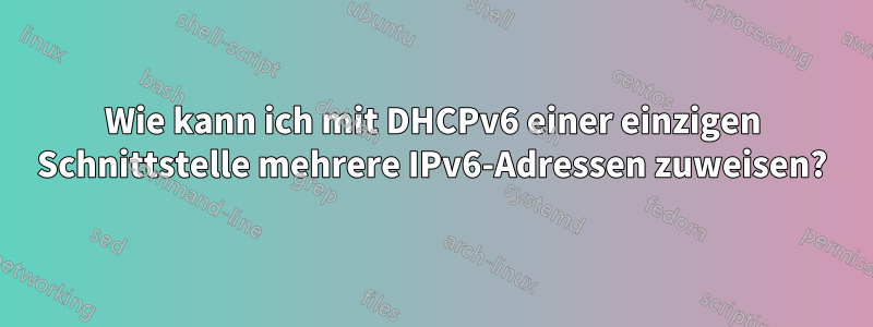 Wie kann ich mit DHCPv6 einer einzigen Schnittstelle mehrere IPv6-Adressen zuweisen?