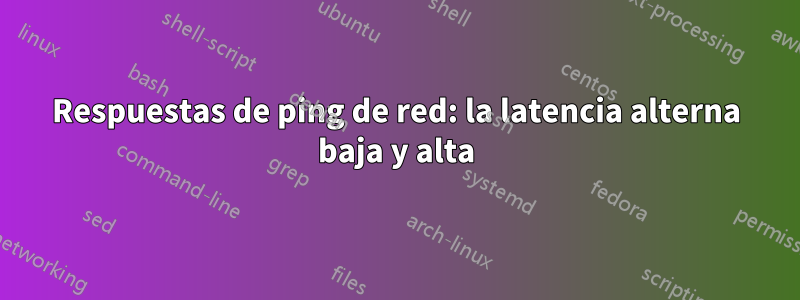 Respuestas de ping de red: la latencia alterna baja y alta