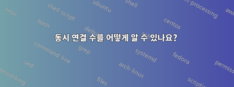 동시 연결 수를 어떻게 알 수 있나요?