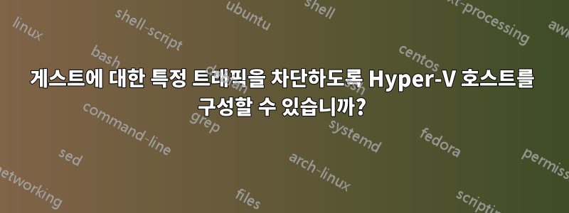 게스트에 대한 특정 트래픽을 차단하도록 Hyper-V 호스트를 구성할 수 있습니까?