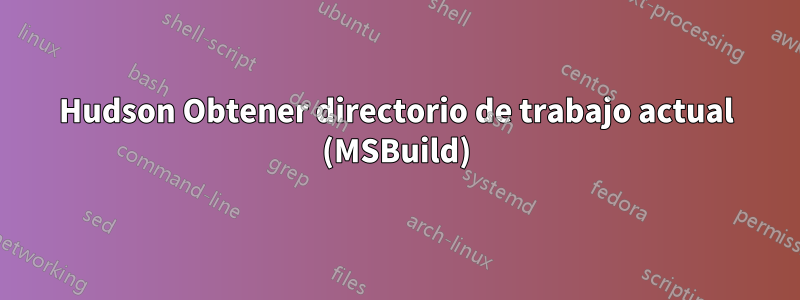 Hudson Obtener directorio de trabajo actual (MSBuild)