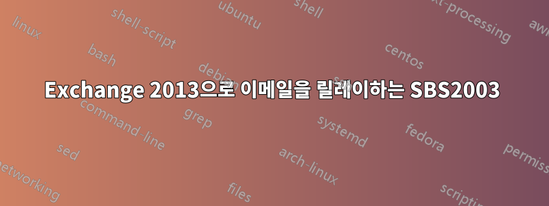 Exchange 2013으로 이메일을 릴레이하는 SBS2003