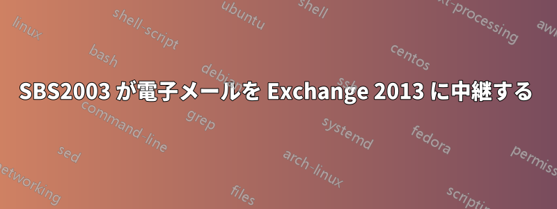 SBS2003 が電子メールを Exchange 2013 に中継する