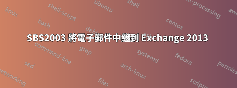 SBS2003 將電子郵件中繼到 Exchange 2013