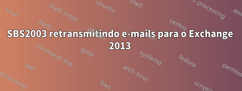 SBS2003 retransmitindo e-mails para o Exchange 2013