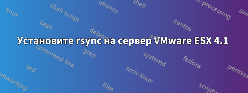 Установите rsync на сервер VMware ESX 4.1