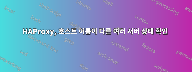 HAProxy, 호스트 이름이 다른 여러 서버 상태 확인