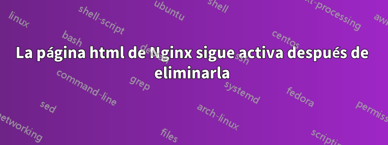 La página html de Nginx sigue activa después de eliminarla