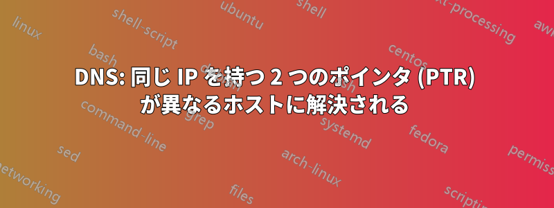 DNS: 同じ IP を持つ 2 つのポインタ (PTR) が異なるホストに解決される