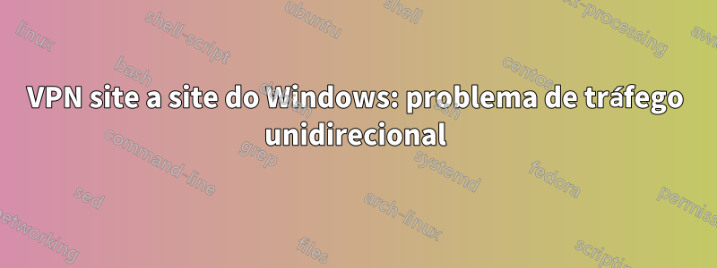 VPN site a site do Windows: problema de tráfego unidirecional