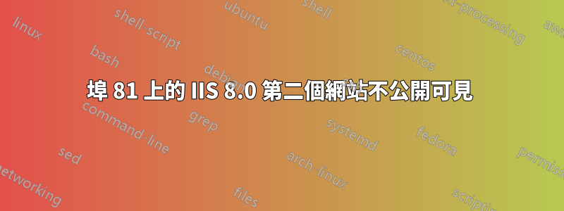 埠 81 上的 IIS 8.0 第二個網站不公開可見