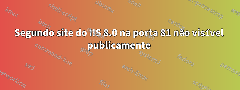 Segundo site do IIS 8.0 na porta 81 não visível publicamente