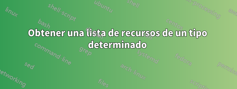 Obtener una lista de recursos de un tipo determinado