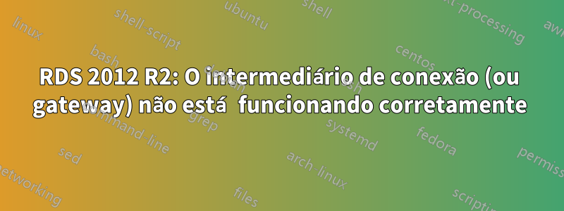 RDS 2012 R2: O intermediário de conexão (ou gateway) não está funcionando corretamente