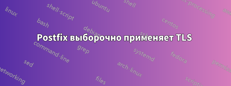 Postfix выборочно применяет TLS