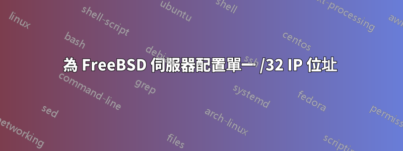 為 FreeBSD 伺服器配置單一 /32 IP 位址